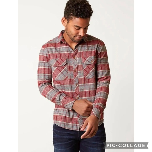 Quiksilver Men's XL Modern Fit Long Sleeve Flannel Shirt Plaid Skate Surf Grunge - Picture 1 of 5